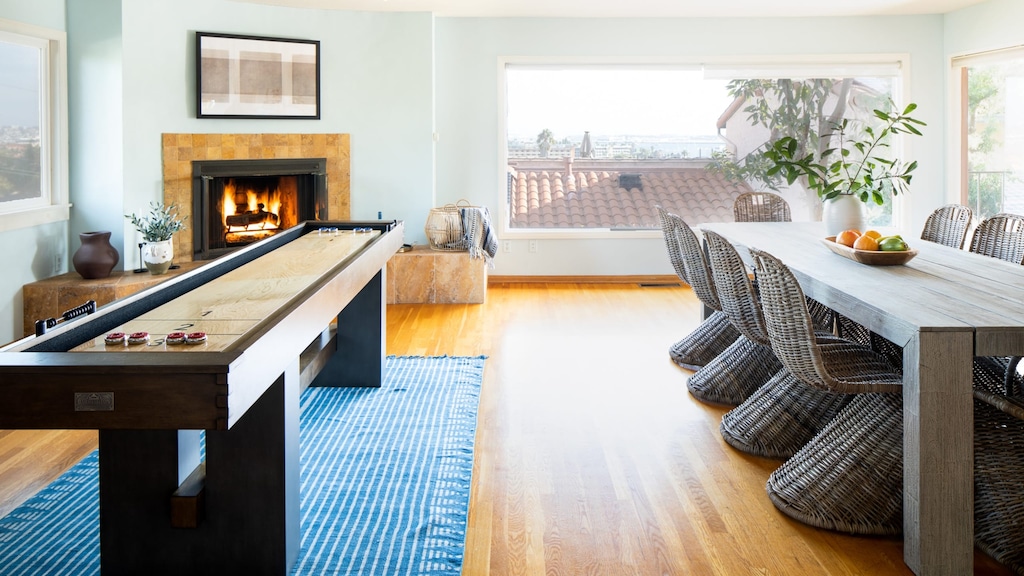 Shuffle board in the living and dining area.