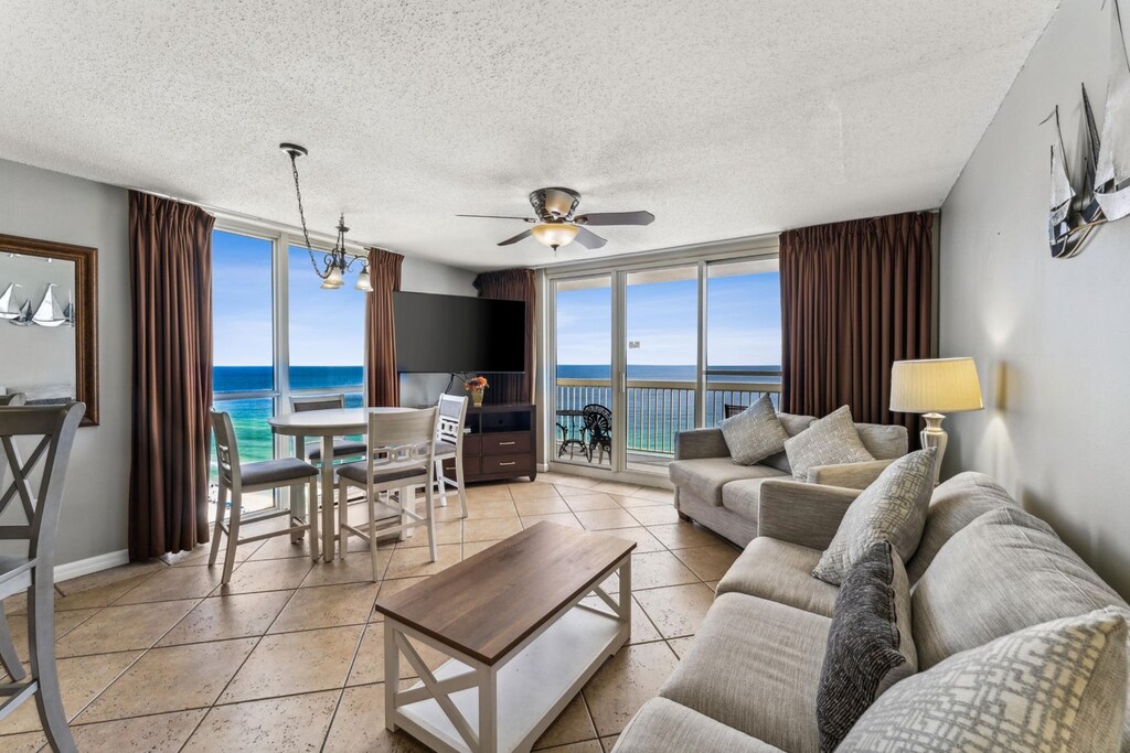 Living Area with Surrounding Gulf Views