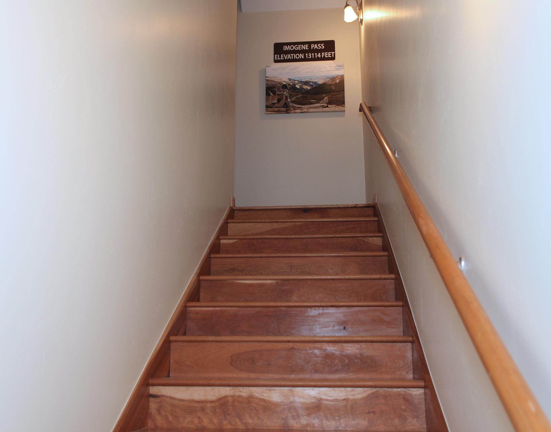 Stairs leading from ground level to main living space.