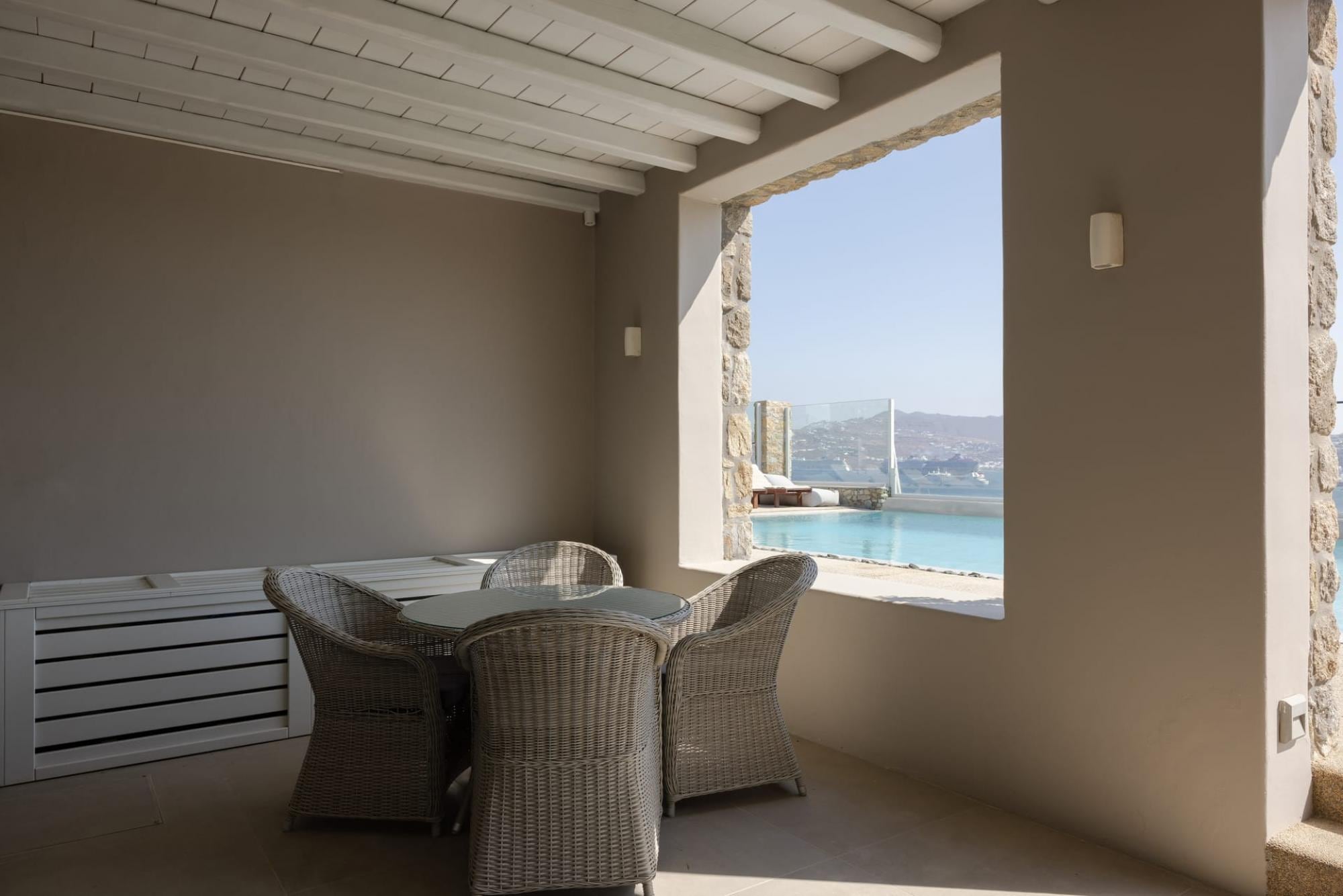 Property Image 1 - Calm Sophisticated 2 Bedroom Luxury Apartment with Breathtaking Views of Harbour of Mykonos and Aegean Sea
