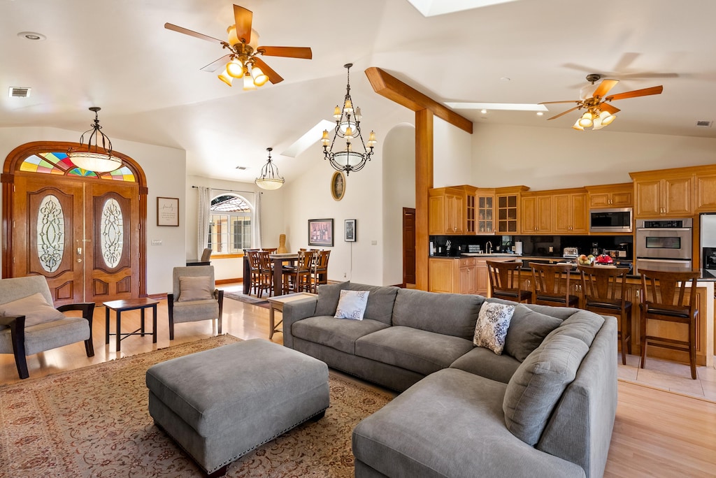 A comfortable living room for a group of 10, come join us