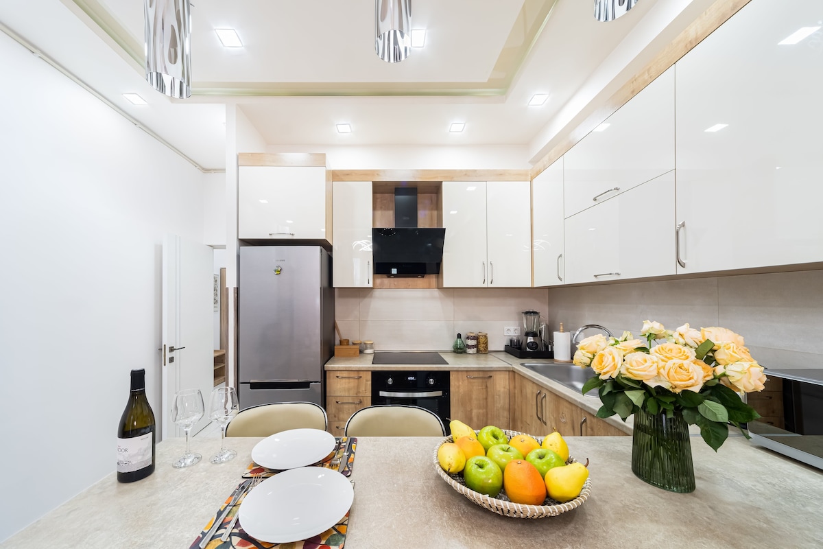 Light-filled, comfortable kitchen