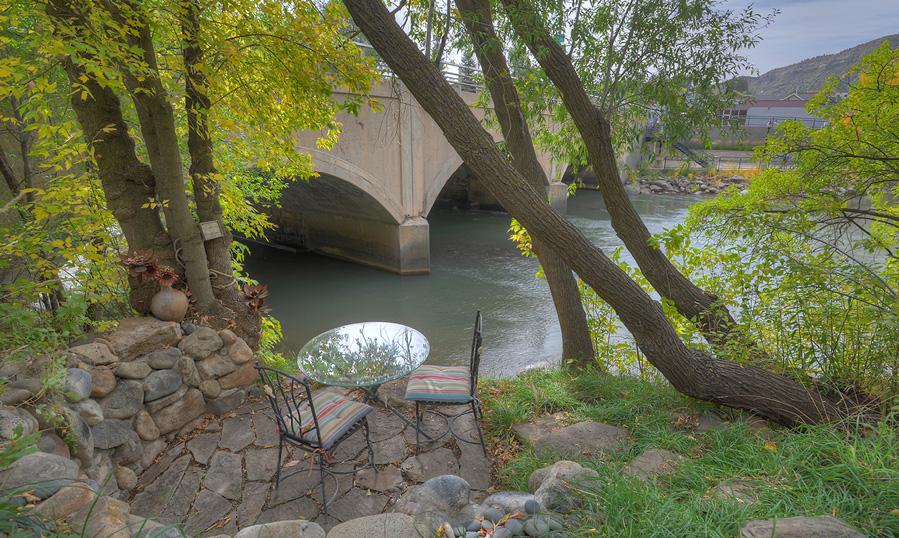 Seating on the property above the Animas River