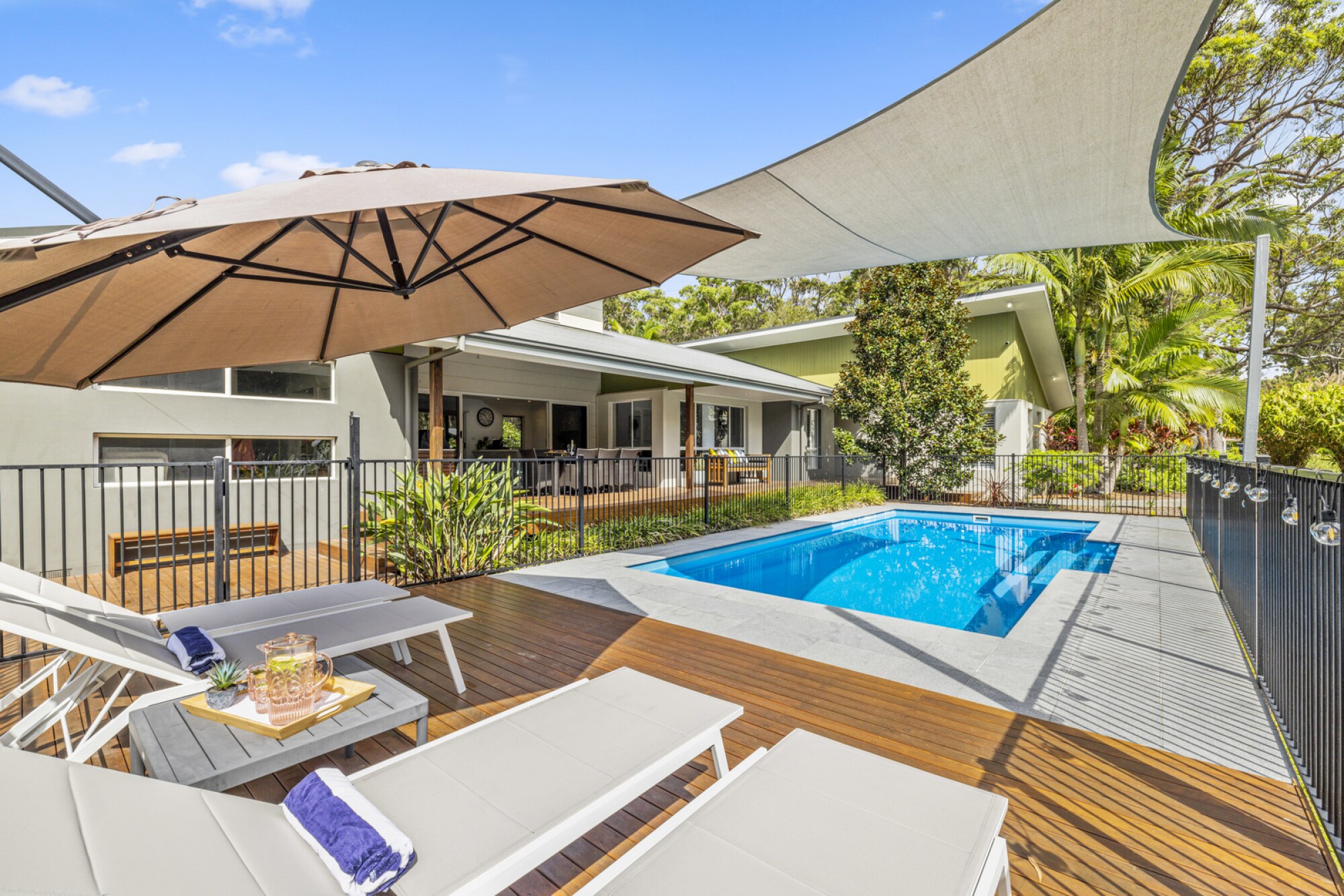 Large Family Pool with Deck and Sun Lounges