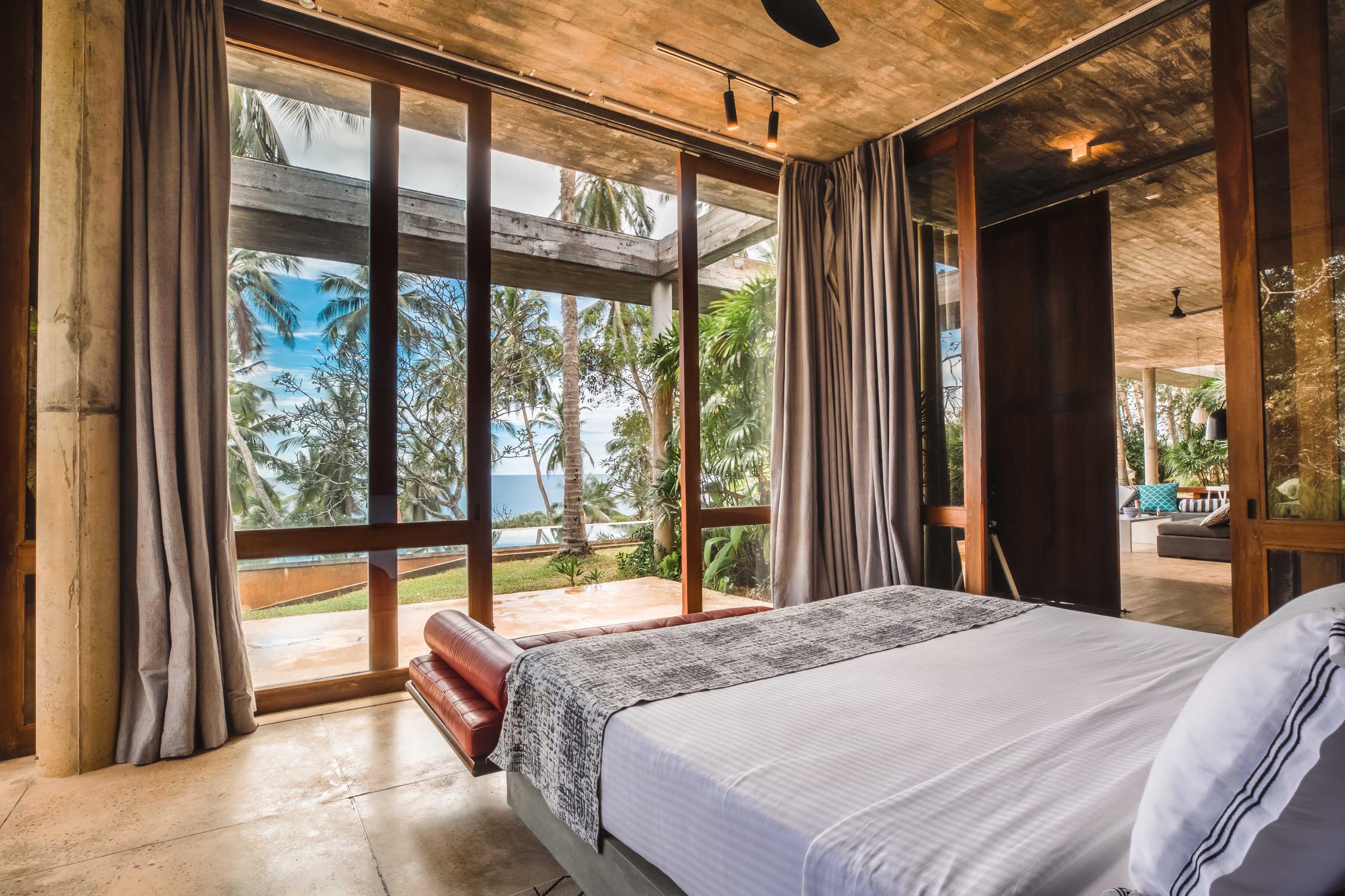 Hillside Eco-designed Villa with stunning ocean views & direct beach access  