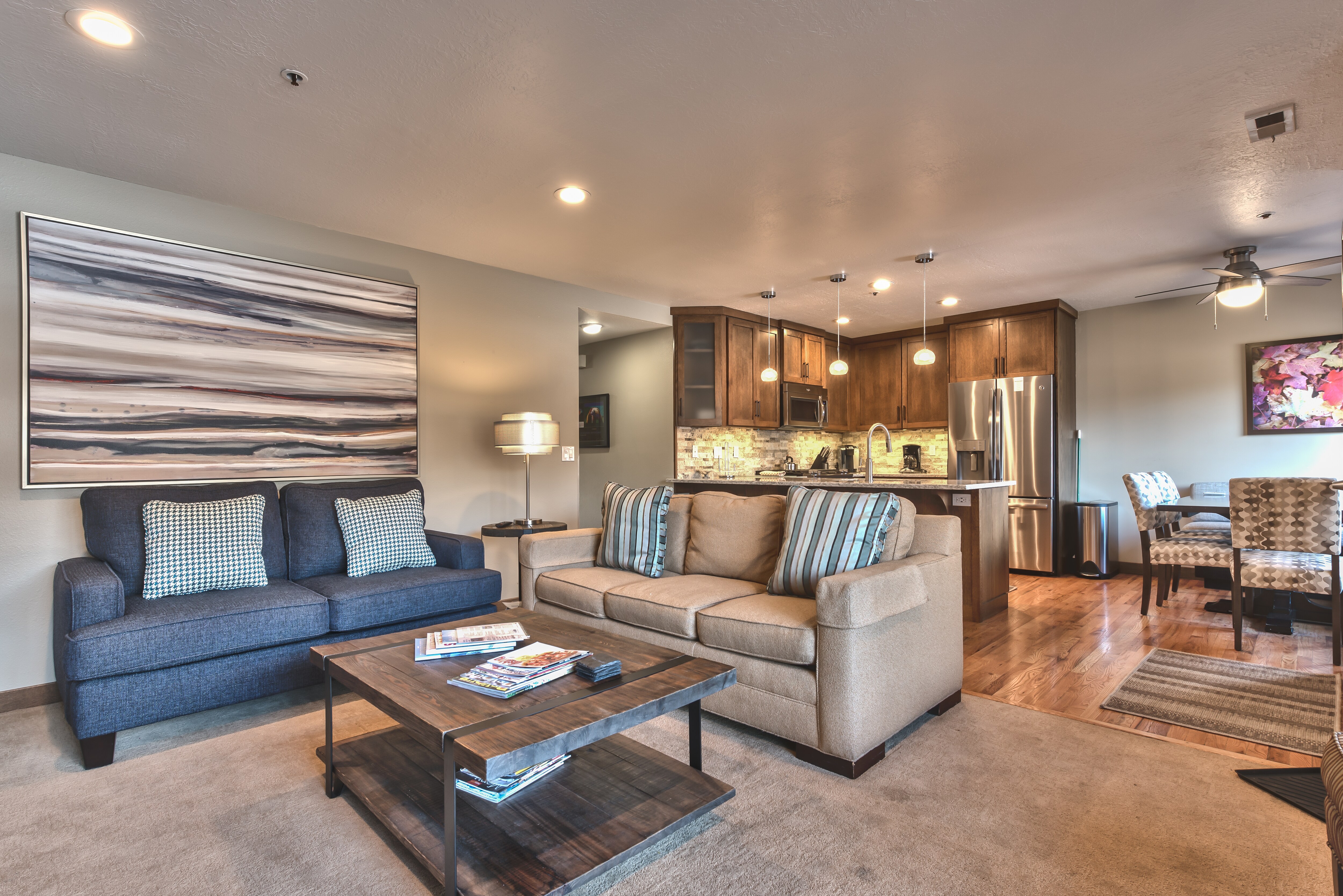 Newly Remodeled Park City All Seasons - Great Room - Living Room, Kitchen and Dining Area