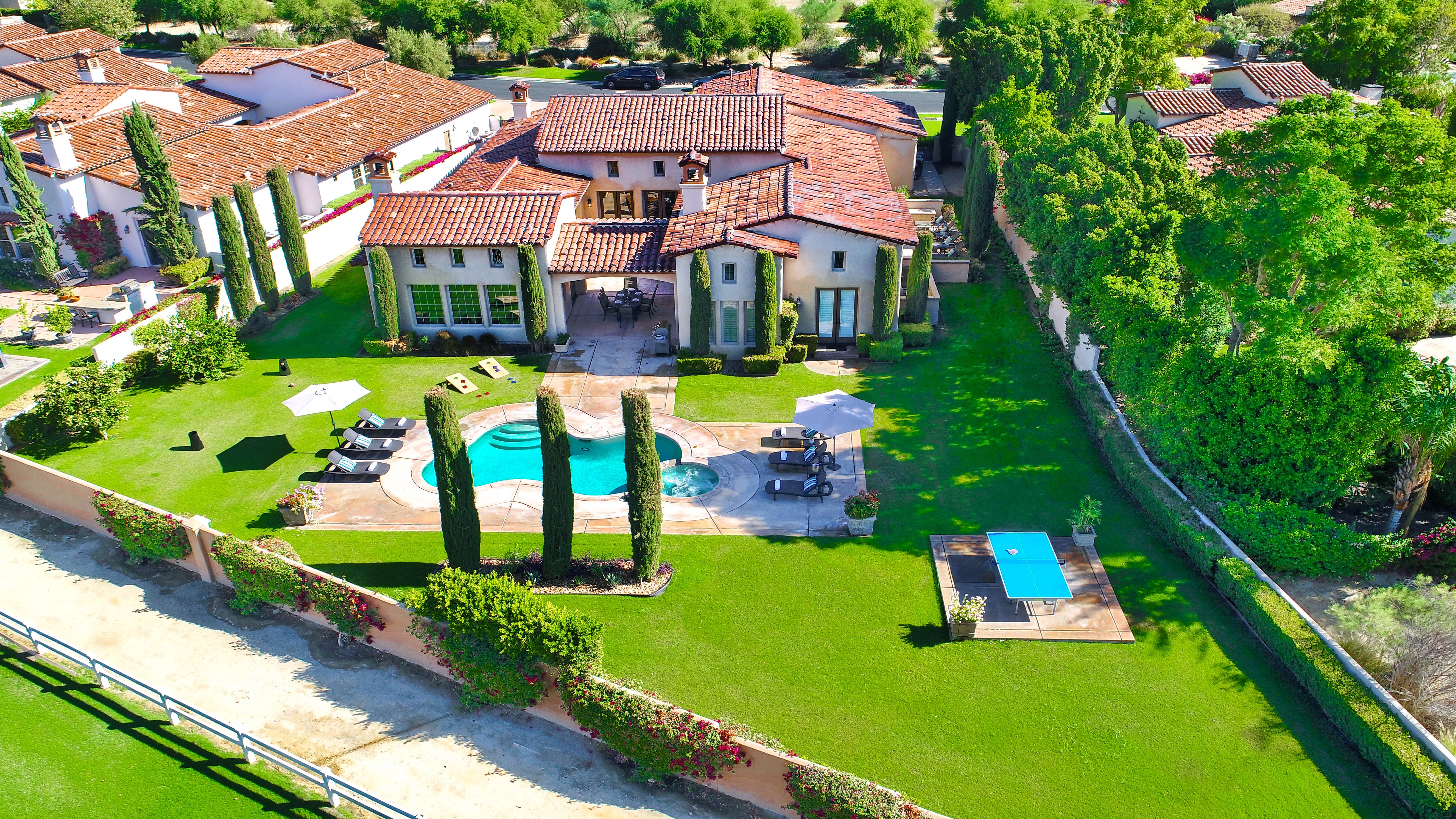 Aerial view of your unbelievable backyard.