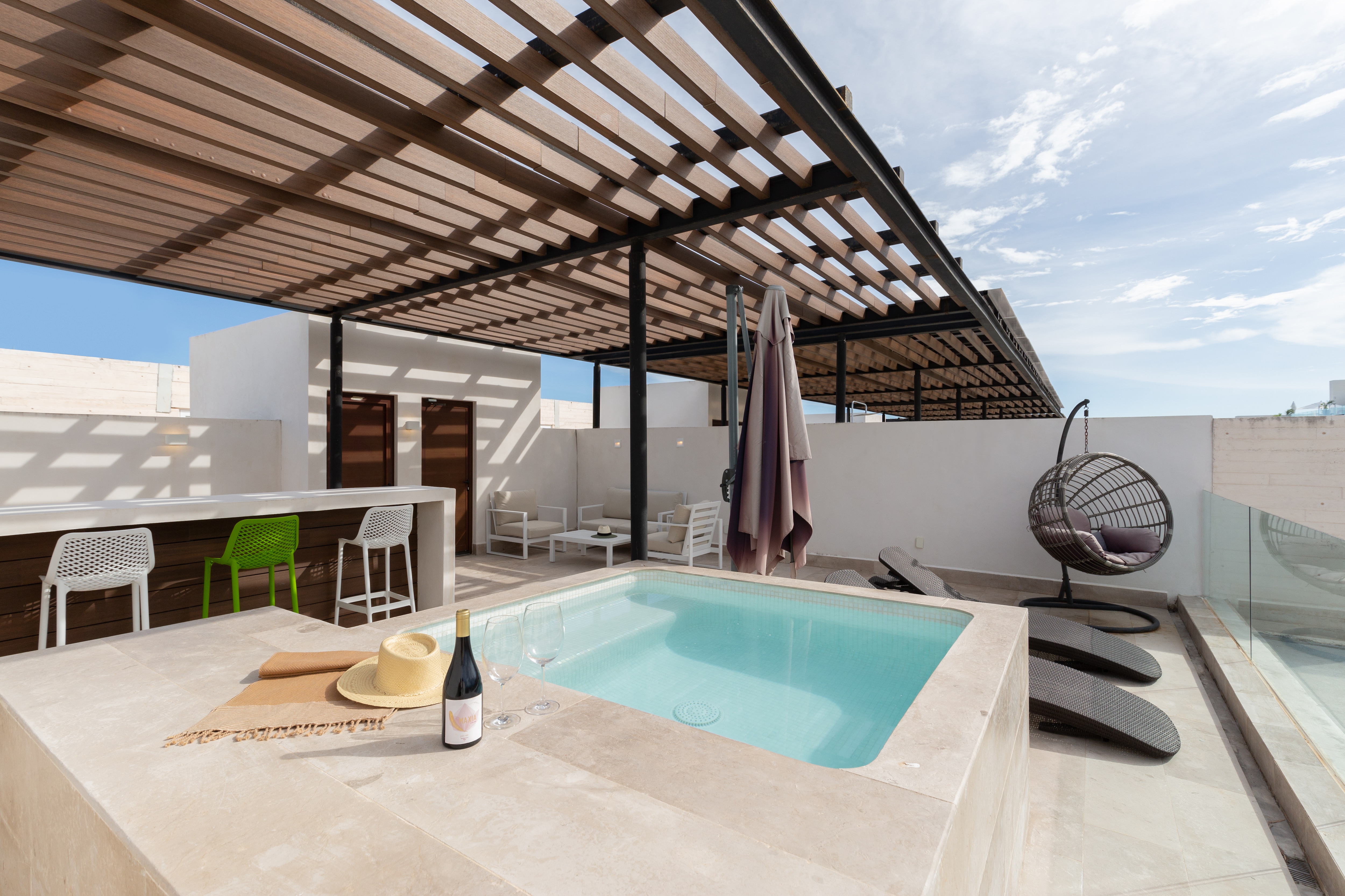 Rooftop private pool perfect for hangouts and good laughs with company.