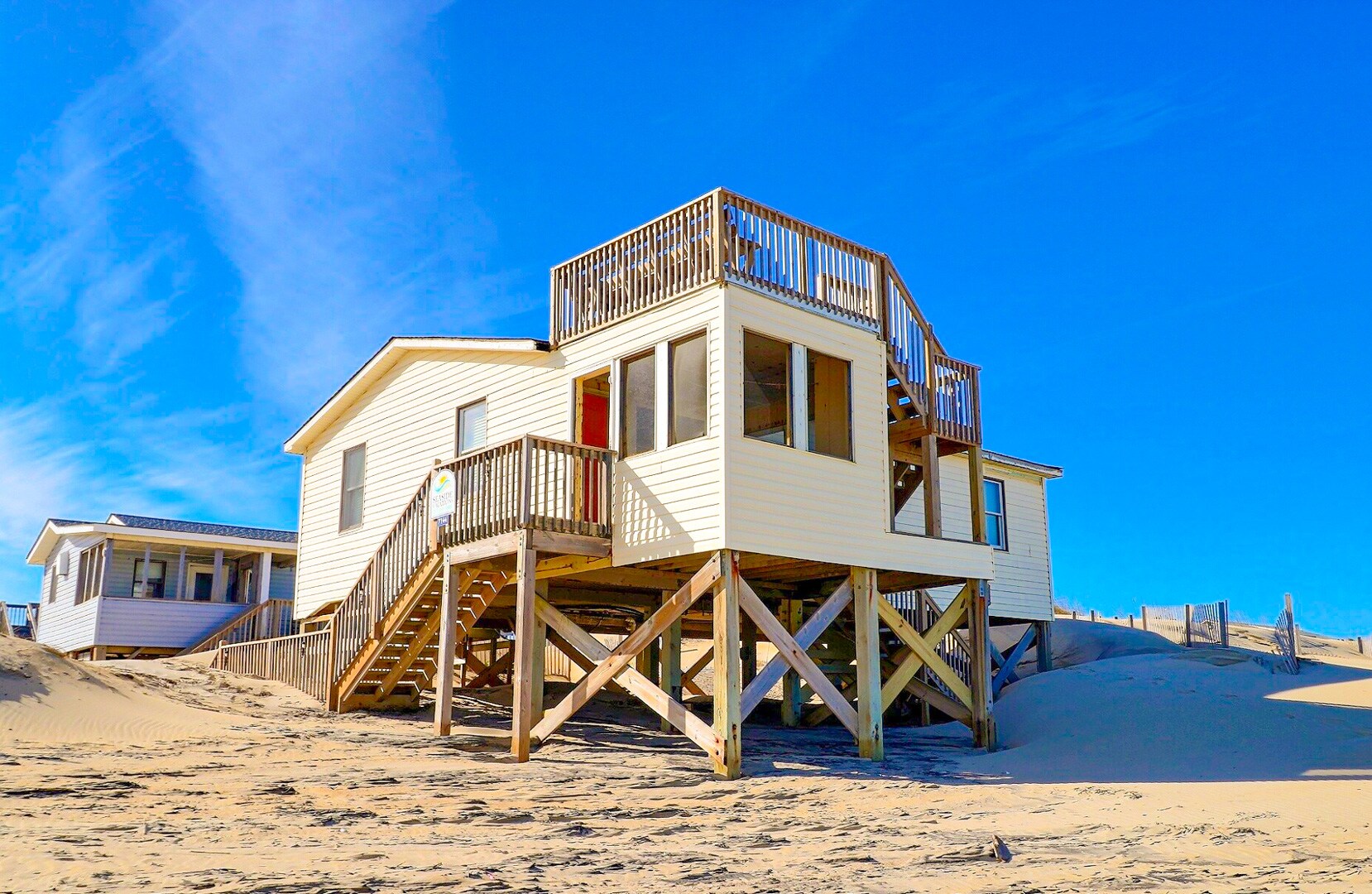 This home sits right on the beach!