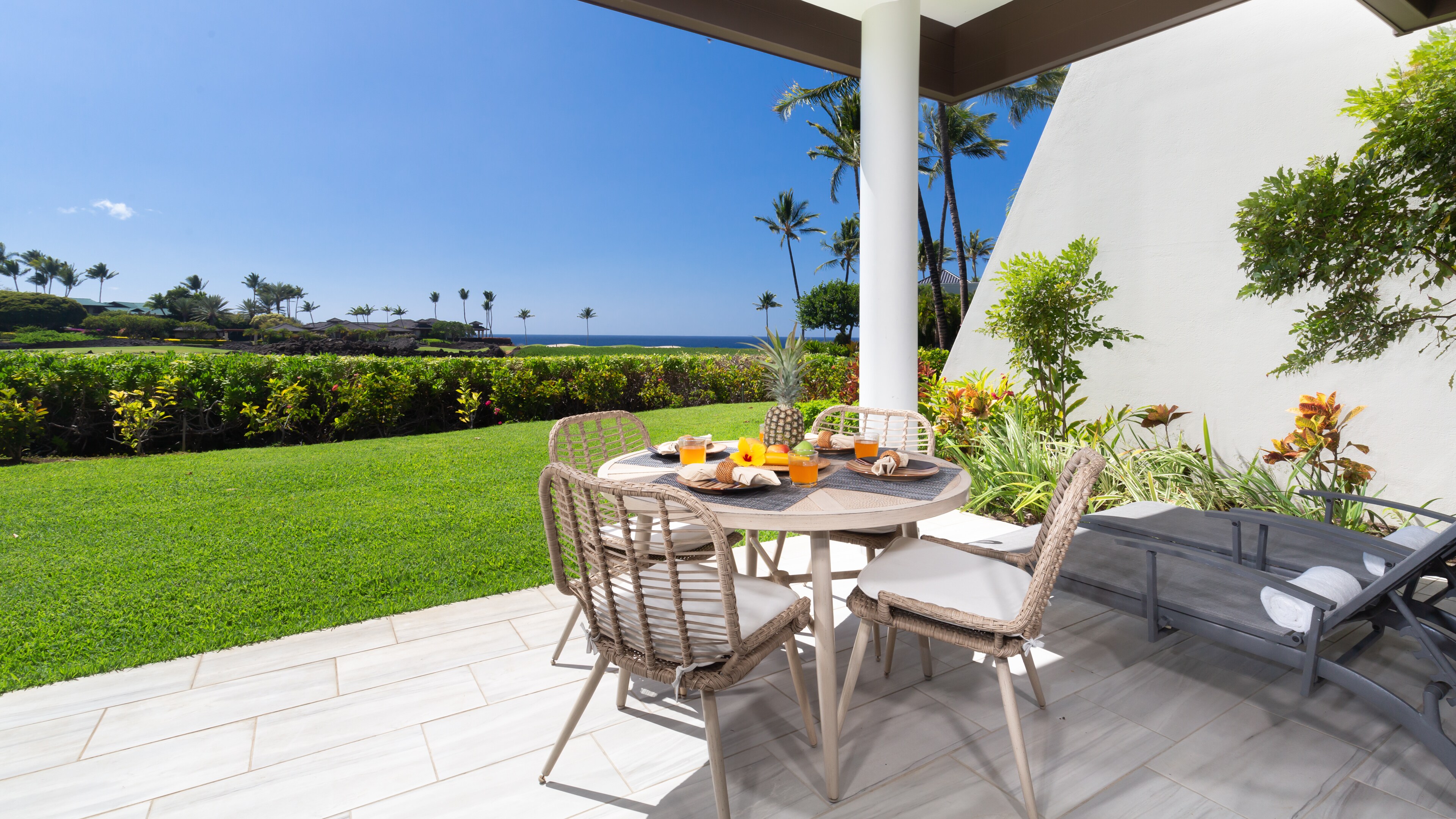 Enjoy an delicious, home-cooked meal on the lanai