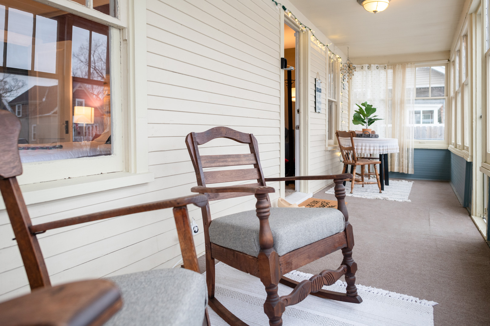 Sit on the front porch with your morning coffee and enjoy the sounds of this quiet neighborhood.
