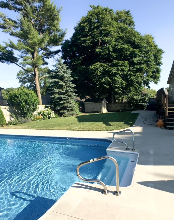 Enjoy the home’s private backyard pool and hot tub along with the perfect patio area for outdoor dining.
