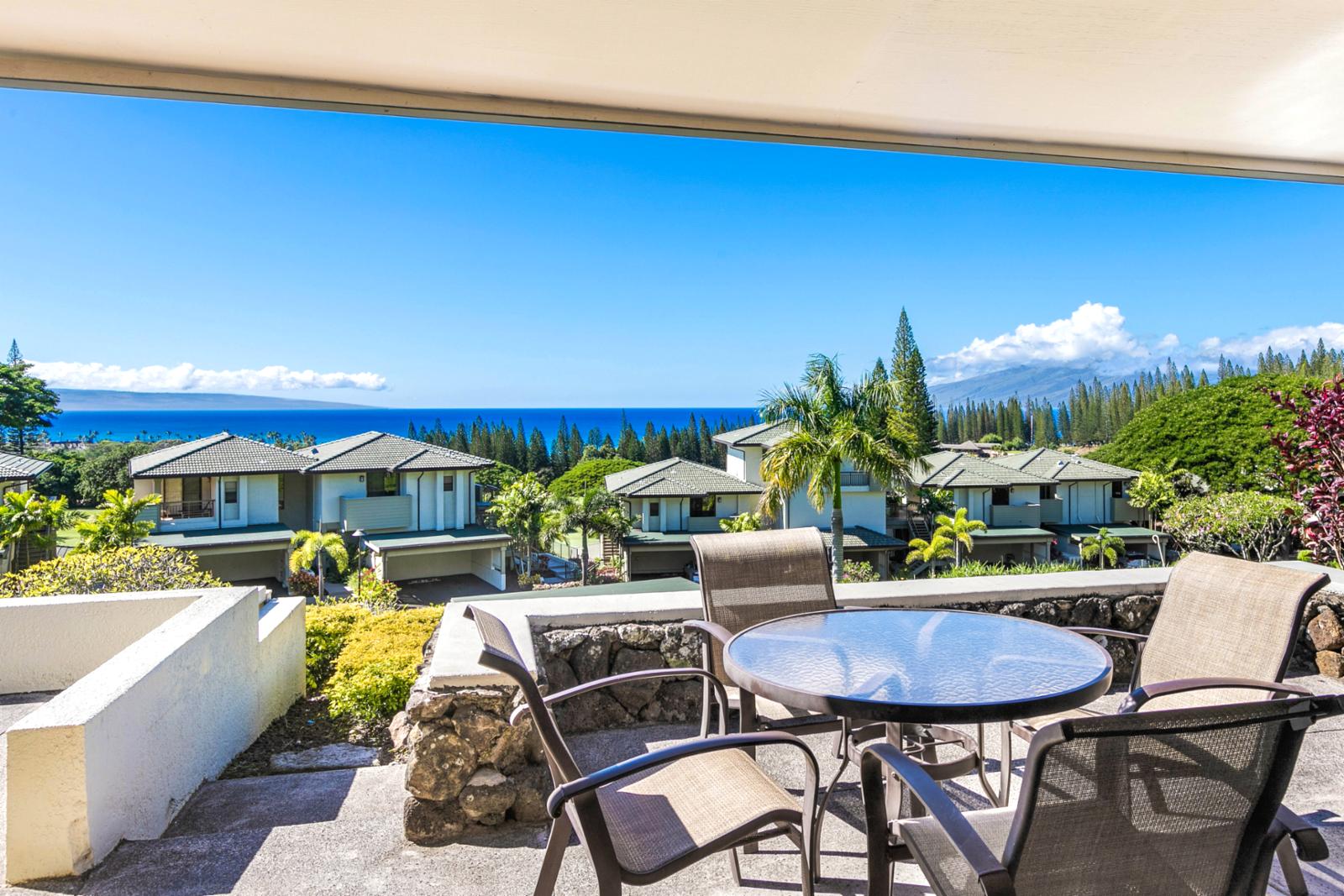 View the entrance of your Maui getaway from the lanai!